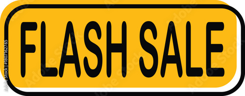 Flash Sale Banner Icon - Yellow Oval Shape Button With Text for Promotion and Marketing