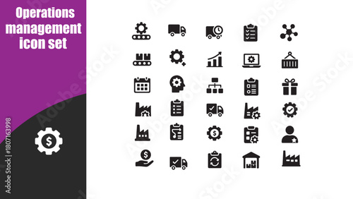 Operations management icon set.