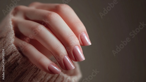 Wallpaper Mural Close-up of Elegant Hand with Manicured Nails and Soft Lighting Torontodigital.ca
