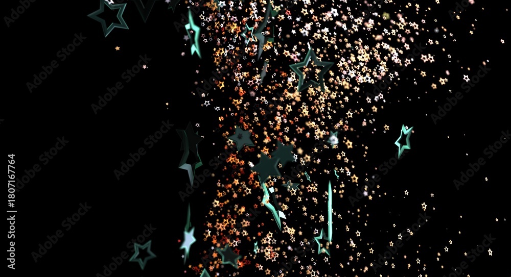 Obraz premium Dynamic abstract background featuring shimmering stars and a gradient effect against a dark backdrop. Perfect for modern des