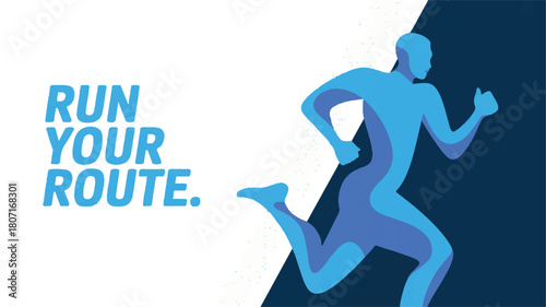 Run Your Route Dynamic Illustration of a Runner in Minimalist Style for Sport and Fitness