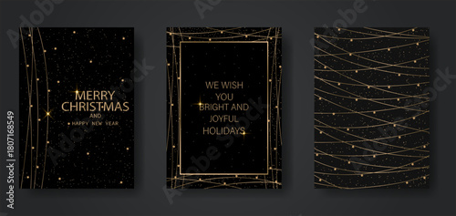 Merry Christmas and Happy New Year. Vector illustration templates for holiday greeting card, background, website and social media banner, marketing material.