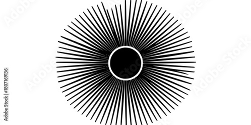 Eclipse Sun: Minimalist 2D Rendering | Clean, isolated vector art for creative projects.