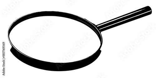 Mystery's Eyes: Black White Magnifying Glass Illustration | Clean, isolated vector art for creative projects.