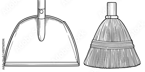 Classic Cleaning Tools | Clean, isolated vector art for creative projects.