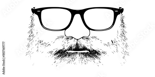 Bearded Gentleman's Guide Festive Facial Hair | Clean, isolated vector art for creative projects.