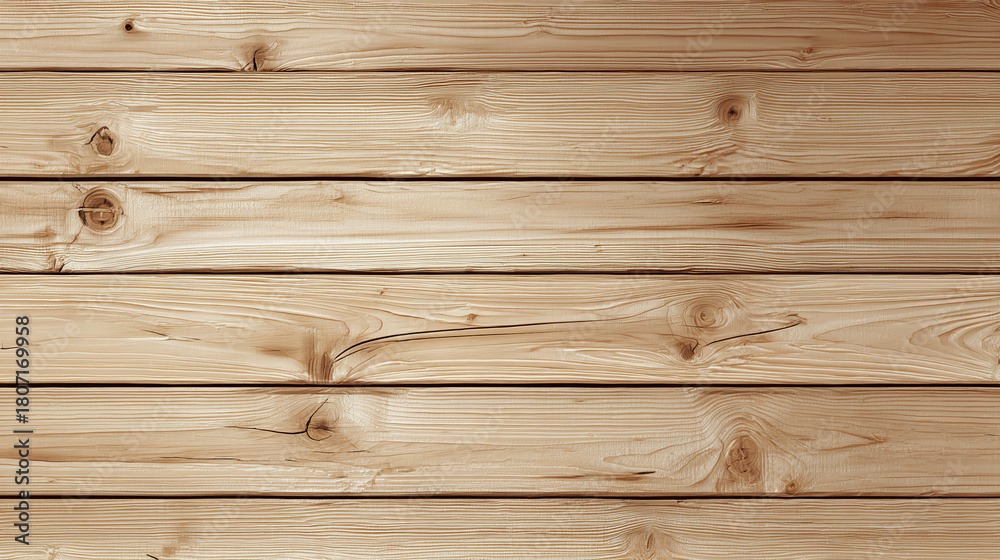 Fototapeta premium A detailed view of wooden planks showing the natural grain and texture. This image depicts a seamless pattern of wooden planks