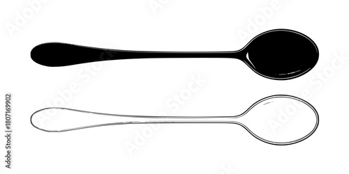 Silver Spoon Measuring Cup Solid Fill | Clean, isolated vector art for creative projects.