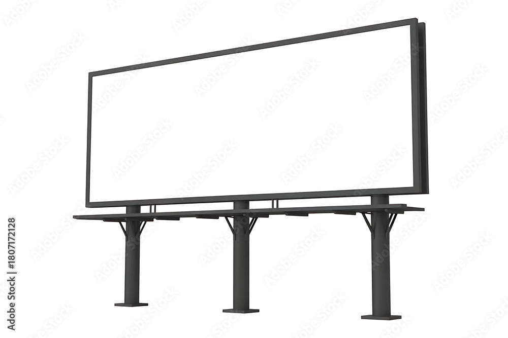Fototapeta premium Large blank billboard sign for advertising isolated on white background
