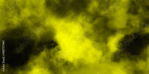 Powder dust smoke on color background beige with grunge texture . Yellow Fog or smoke color isolated background for effect . Watercolor paper textured aquarelle canvas for modern creative design. 