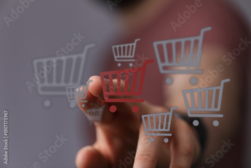 Person selecting shopping c...