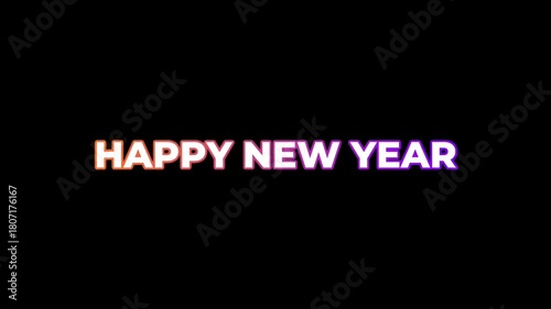 Wallpaper Mural Happy New Year animated text on black background Torontodigital.ca