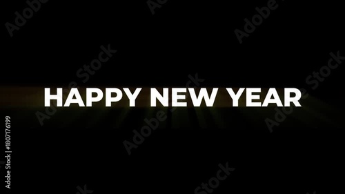 Wallpaper Mural Happy New Year animated text on black background Torontodigital.ca