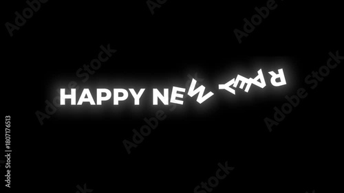 Wallpaper Mural Happy New Year animated text on black background Torontodigital.ca