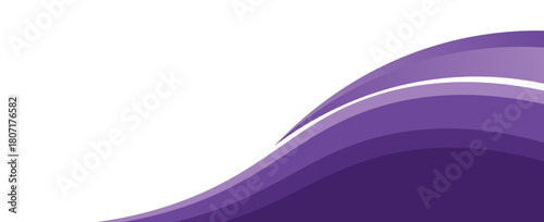Purple business wave banner on white background, flat purple gradation. wavy background. vector