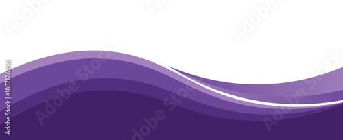 Purple business wave banner on white background, flat purple gradation. wavy background
