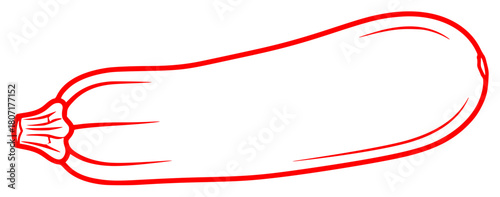 A black and white line drawing of a zucchini, black, courgette, draw, drawing, eggplant, gourd, illustration, sketch, squash, vegetable, against transparent background