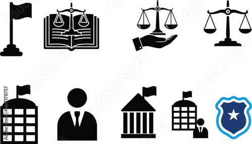 vactor of Legal & Government Icons set