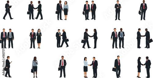 Diverse business people collection: office workers and executives