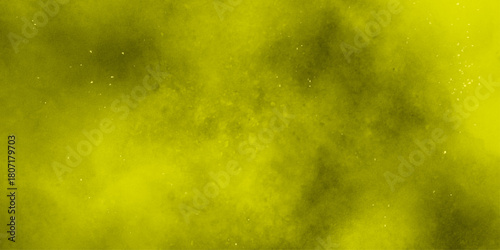 Powder dust smoke on color background beige with grunge texture . Yellow Fog or smoke color isolated background for effect . Watercolor paper textured aquarelle canvas for modern creative design. 