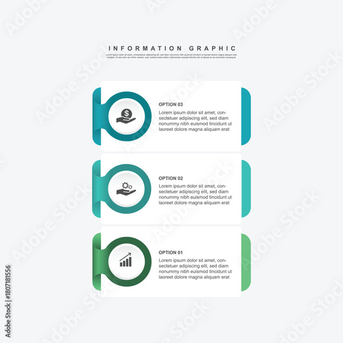 3 step infographic design. schedule concept with paper layout. can be used for workflow illustration