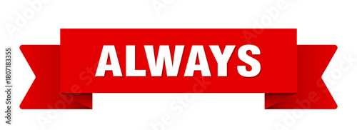 always ribbon isolated on transparent background. always ribbon