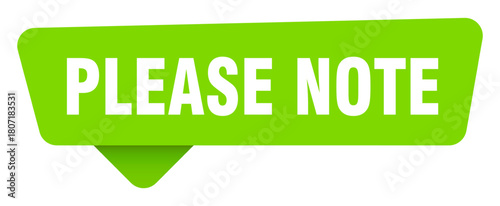 please note green sign isolated on transpatent background. please note sticker