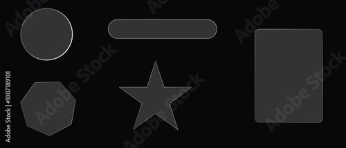 Geometric Shapes on Black Background Vector Illustration Graphic Resource