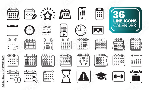 Event, Date and Planner Line Icon Collection