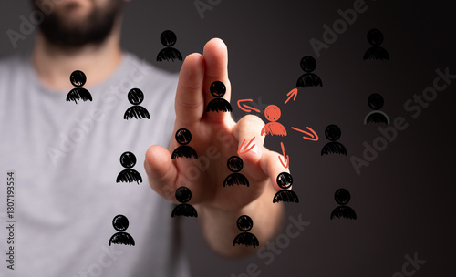 Hand interacts with network...