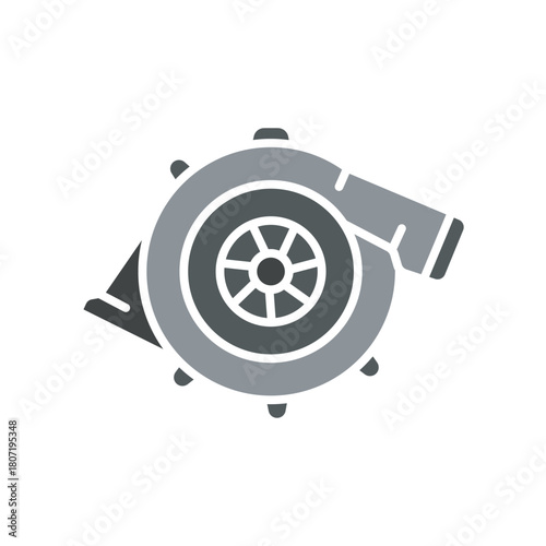turbine black line icon. Vector isolated element