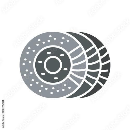 

brake disc black line icon. Vector isolated element