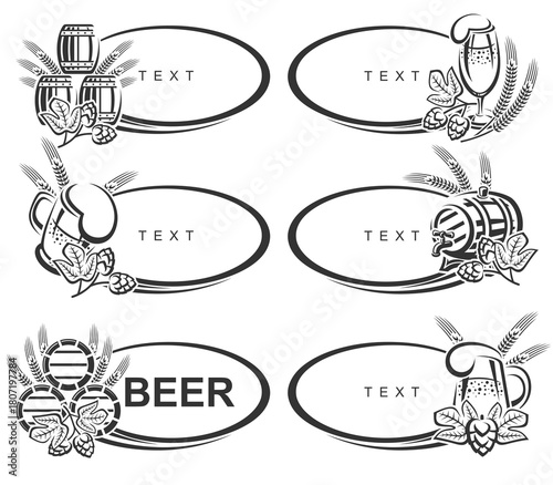 Beer labels and icon set. Collection icon beer. Vector