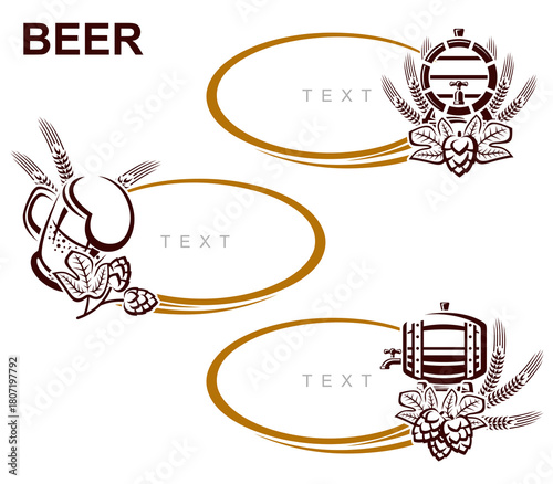 Beer labels and icon set. Collection icon beer. Vector
