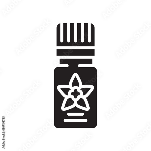 essential oil bottle black line icon. Vector isolated element