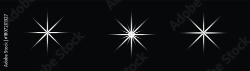 Sparkling star, vector glowing star light effect. Glitter magic star sparks. Vector illustration