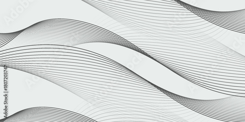 Abstract vector background with black wavy lines