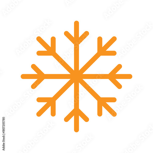 orange snowflake isolated 