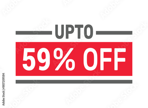 Up to 59% Off sale offer text design icon vector illustration