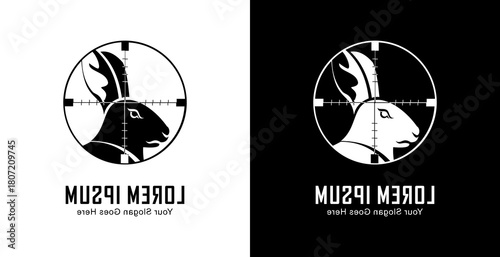 The logo design is in the shape of a rabbit's head which is in the shot