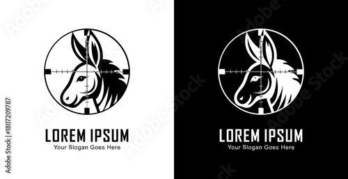 Donkey head logo design in the shot