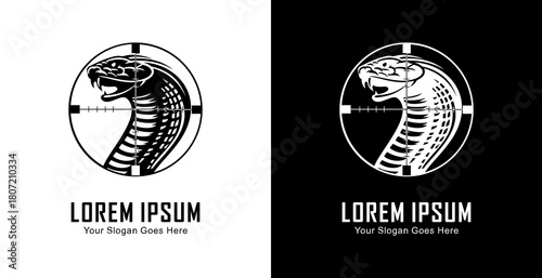 The logo design is in the shape of a cobra's head which is in the shot