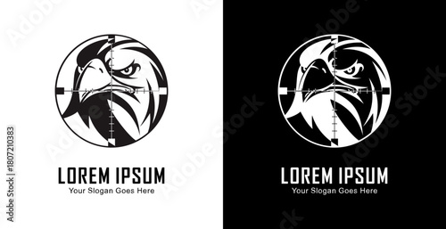 The logo design is in the shape of an eagle's head which is in the shot