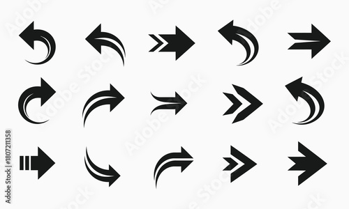 arrow icon set vector icon illustration