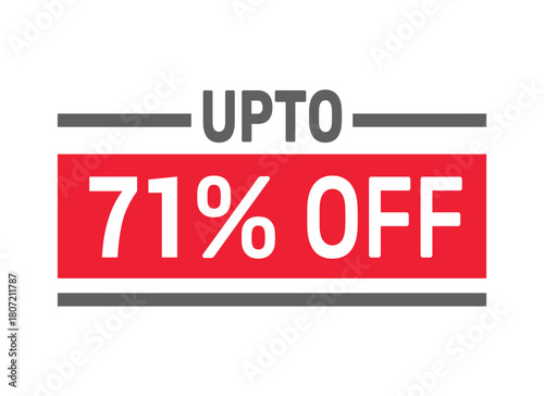 Up to 71% Off sale offer text design icon vector illustration