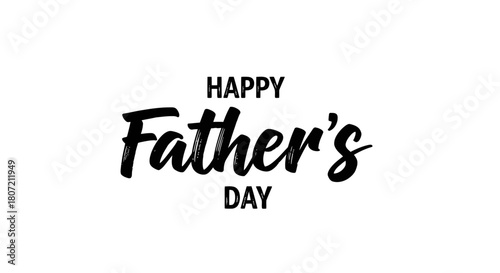 A black and white graphic with the text 'HAPPY Father's DAY' in a stylish font, celebrating Father's Day.