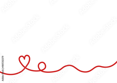 ハートの形の赤いリボン　バレンタイン,母の日,父の日,記念日,誕生日