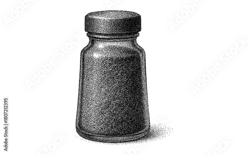 Vintage pointillism style salt shaker