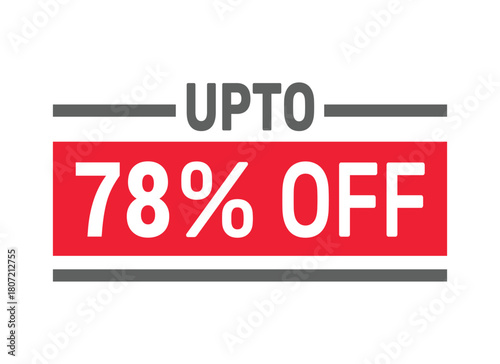 Up to 78% Off sale offer text design icon vector illustration