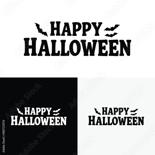 Happy Halloween typography calligraphy vector illustration